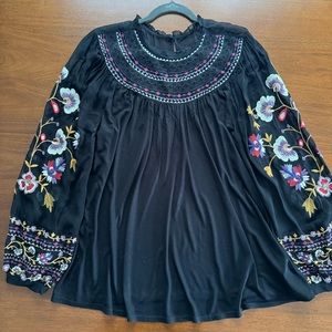 Anthropologie Blouse with Embroidery and Beading